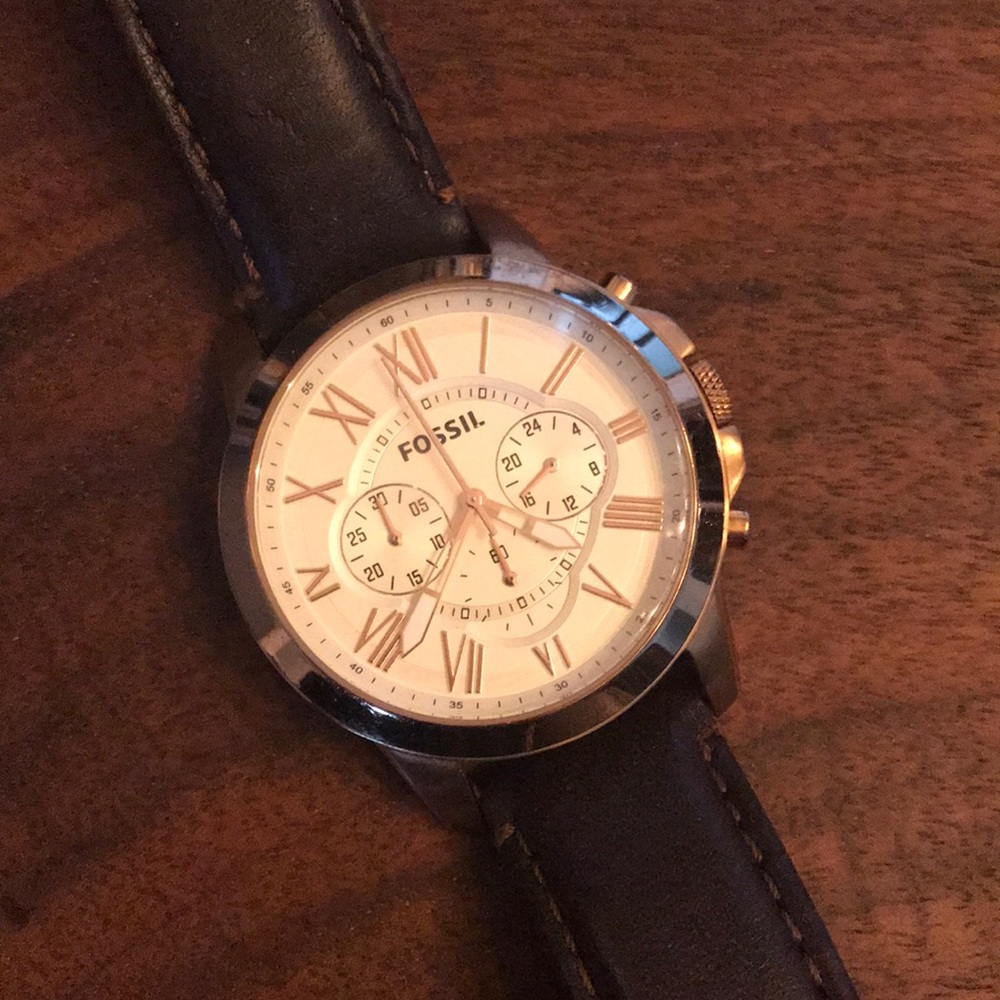 Brown Leather Fossil Chronograph, Large Face